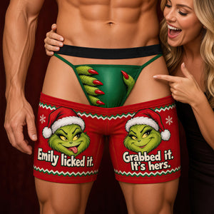 Furry Naughty Couple Men's Boxers - Personalized Christmas Gifts For Him 01hadt231026