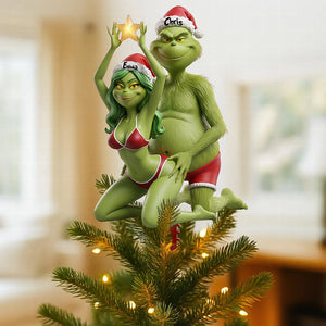 Naughty Couple Acrylic Christmas Tree Topper - Personalized Gifts For Couple 04ohta171125