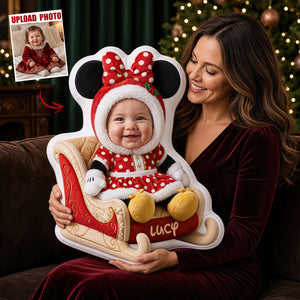 Christmas Baby Sleigh Pillow - Custom Photo Gifts For Kids 02pgdt101026