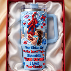 Chaos In Love 40oz Tumbler With Handle - Personalized Gifts For Couples 02huqn020726