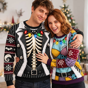 Spooky Couple Funny Sweatshirt - Personalized Gifts For Couple 01tyta061026