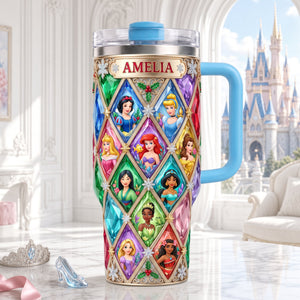 Lovely Fairy Tale Princesses Colorful 40oz Tumbler With Handle - Personalized Christmas Gifts 04palu241026