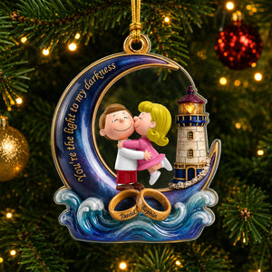 You Are The Light To My Darkness Chirstmas Ornament - Personalized Gifts For Couple 05todh010826