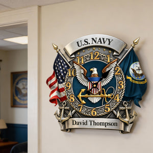 Veteran Wall Clock - Personalized Gifts For Military-Homacus