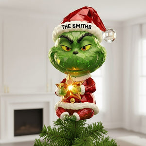 Personalized Gifts For Family Acrylic Christmas Tree Topper 06pgtn141125