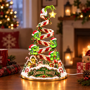 Whimsical Candy Cane Initial Letter Light Box - Personalized Gift For Christmas 02PADH191026