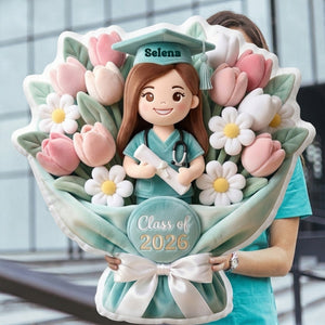 Graduation Nurse Bouquet Pillow - Custom Photo Gifts For Nurse Pillow 02NALU270326