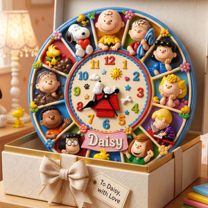 Happy Friends Acrylic Hanging Wall Clock - Personalized Gifts 01hulu080726