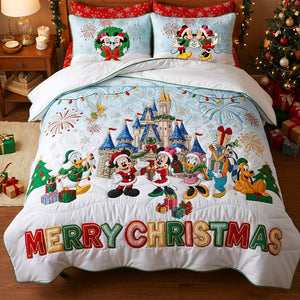 A Merry Christmas Quilt Bed Set, Personalized Christmas Gifts 04qhtn241025