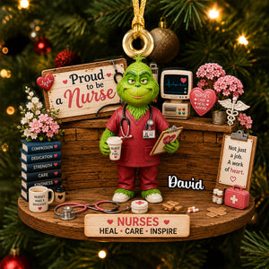 Cheerful Nurse Christmas Ornament - Personalized Gifts For Nurse 06todh030826