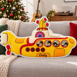 The Beatles Yellow Submarine Pillow - Personalized Gifts For Music Lovers 05NAQN221026
