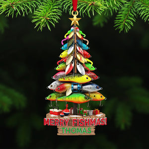 Personalized Gifts For Christmas, Fishing Lures Custom Shape Acrylic Ornament 01huta181025