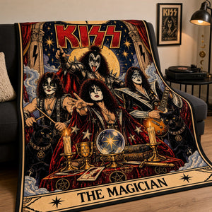 KISS Rock And Roll Tarot Card Blanket - Personalized Gifts For Music Lovers 07HULU281026