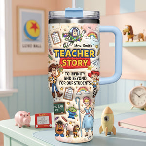 Devoted Teacher 40oz Tumbler With Handle - Personalized Gifts For Teachers 02QHLU220726