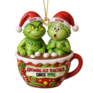 Hot Chocolate Cup Couple Ornament - Personalized Gifts For Couple Christmas Ornament 01TOQN160926