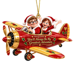 Cute Adventurous Couple Acrylic Ornament - Personalized Christmas Gifts For Couples 08tyqn210926