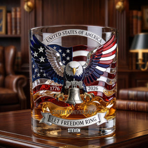 American Eagle Bring Liberty Bell Drinking Glass - Personalized Gifts For Patriots 04qhdh060626 - Glass - GoDuckee