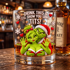 Naughty Couple Round Glass - Personalized Gifts For Christmas Couple 03NALU151026