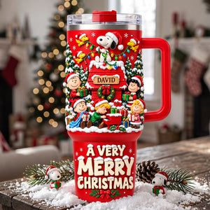 A Very Merry Christmas Cartoon 40oz Tumbler With Handle - Personalized Gifts For Christmas Tumbler 05TYTA061026
