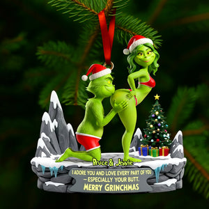 Playful Green Couples Ornament - Personalized Gift For Couples 03OHLU191125