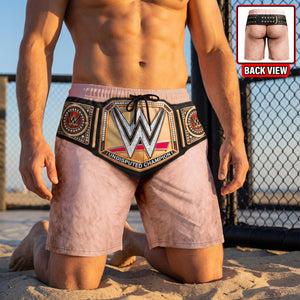 Funny Victory Belt Men's Beach Shorts - Personalized Gifts 02paqn160726