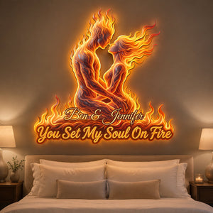Eternal Flame Couple LED Wall Sign - Personalized Gifts For Couples 07HUDT250726