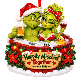 Bathing Couple Ornament - Personalized Gifts For Couple Christmas Ornament 07TOQN221026