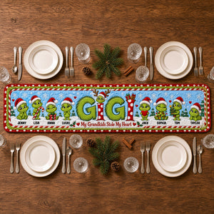 Grandkids Christmas Table Runner - Personalized Gifts For Grandma 02HUTN031026