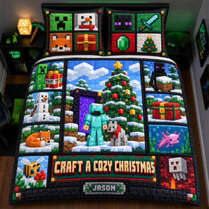 Cozy Christmas Quilt Bed Set - Personalized Gifts For Kid Christmas Quilt Bed Set 02HADH051026
