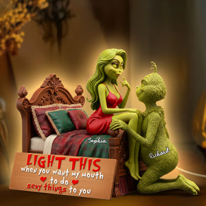 Cheeky Green Monster Couple Acrylic Light Box - Personalized Gifts 01KIQN061125