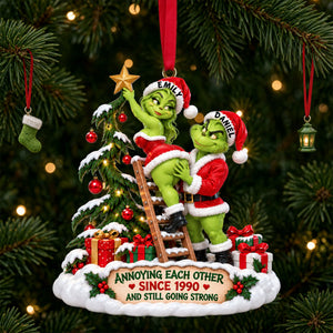 Furry Naughty Santa Couple Ornament - Personalized Christmas Gifts For Couples 10ohlu161026
