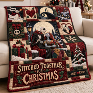 Stitched Together Christmas Blanket - Personalized Gifts For Couples 05HALU061026