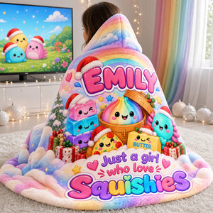 Just A Girl Who Love Squishies Lovely Hood Blanket - Personalized Christmas Gifts For Squishy Lovers 03nata261026