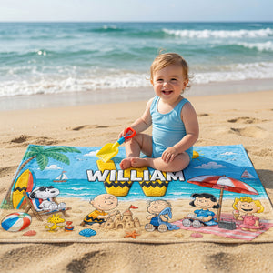 Lovely Beach Squad Initial Letter Alphabet Beach Towel - Personalized Gifts For Kids 01QHDT200726