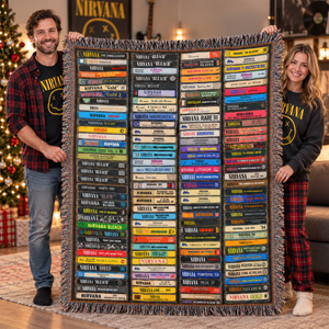 Nirvana Cassette Woven Blanket - Personalized Christmas Gifts For Rock Lovers 02huqn261026