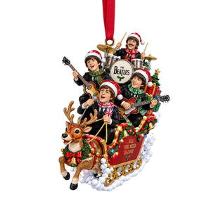 The Beatle Riding in A Santa Sleigh With Reindeer Funny Christmas Acrylic Ornament - Personalized Christmas Gift 04hulu120926