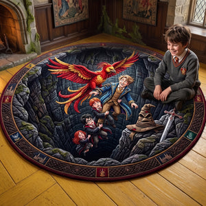 Enchanted Phoenix Quilted Round Mat - Personalized Gift For Fantasy Lovers 04HUTN280726