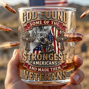 God's Strongest Veterans Bullet Glass - Personalized Gifts For Veterans 06PALU240626-Homacus