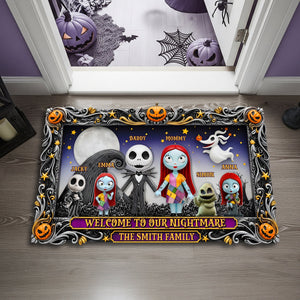 Welcome Creepy Family Doormat - Personalized Halloween Gifts For Family 04HULU030925