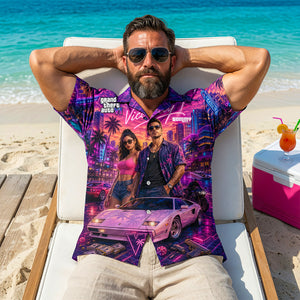 Neon Beach City Hawaiian Shirt - Personalized Gifts 02nadt010726
