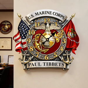 Veteran Wall Clock - Personalized Gifts For Military-Homacus