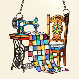 Vintage Sewing Machine Suncatcher Ornament – Personalized Gifts For Sewing Lovers 01ohqn240725-Homacus