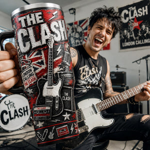 The Clash Tumbler With Handle - Personalized Gifts For Rock Lovers 02nalu170726