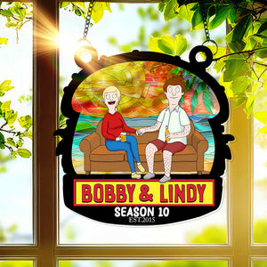 You And Me, Seasons Series - Personalized Christmas Suncatcher Ornament - Burger Couple Ornament-Homacus
