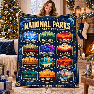 Cosmic National Parks Blanket - Personalized Gifts For Sci-Fi Lovers 03naqn061026