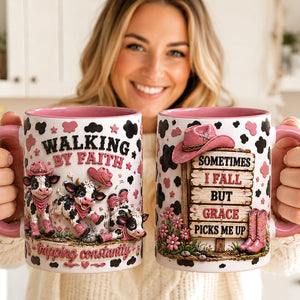 Walking By Faith Calf Coffee Mug - Personalized Gifts For Christian 06PADT250726