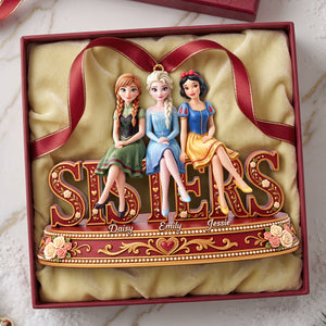 Lovely Fairy Tale Princesses Sisters Acrylic Ornament - Personalized Christmas Gifts For Sisters 02nata201026