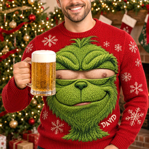 Funny Christmas Stealer Knitted Ugly Sweater - Personalized Funny Gifts For Him 02HUTN121026
