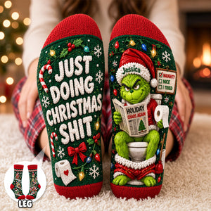 Santa’s Bathroom Break Socks - Personalized Christmas Gifts 01tydh170926