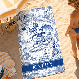 Mischievous Beach Squad Beach Towel, Personalized Gifts For Surfing Lovers 06qhdh210726